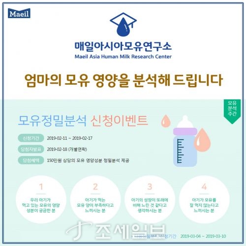매일유업, 모유 영양 정밀분석 이벤트 실시