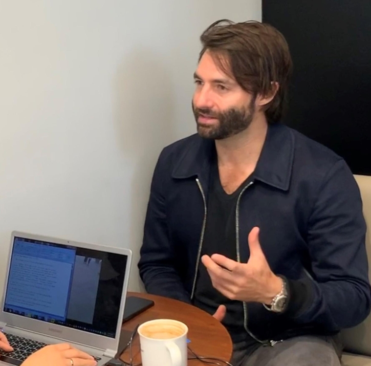 Australian barista Paul Bassett speaks during an interview with Yonhap News Agency at a Paul Bassett outlet in Gangnam, southern Seoul, on June 14, 2019. (Yonhap)